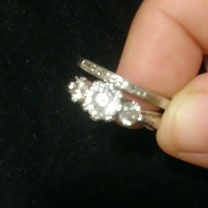 Tacori sterling silver ring and band